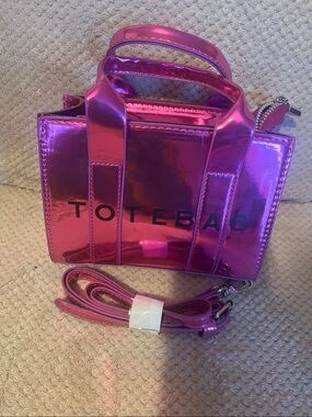 ToteBag Metallic Pink Mini Tote - Shiny Pink Handbag New Without Tags